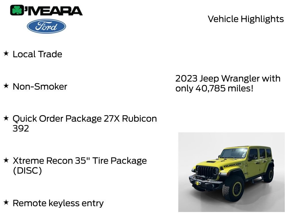 Used 2023 Jeep Wrangler Unlimited Rubicon 392 w/ Xtreme Recon 35" Tire Package AWD/4WD image 8