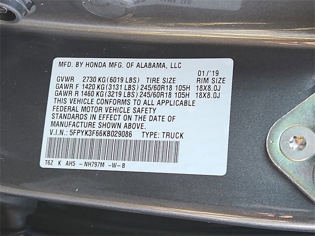 Used 2019 Honda Ridgeline RTL-T image 28