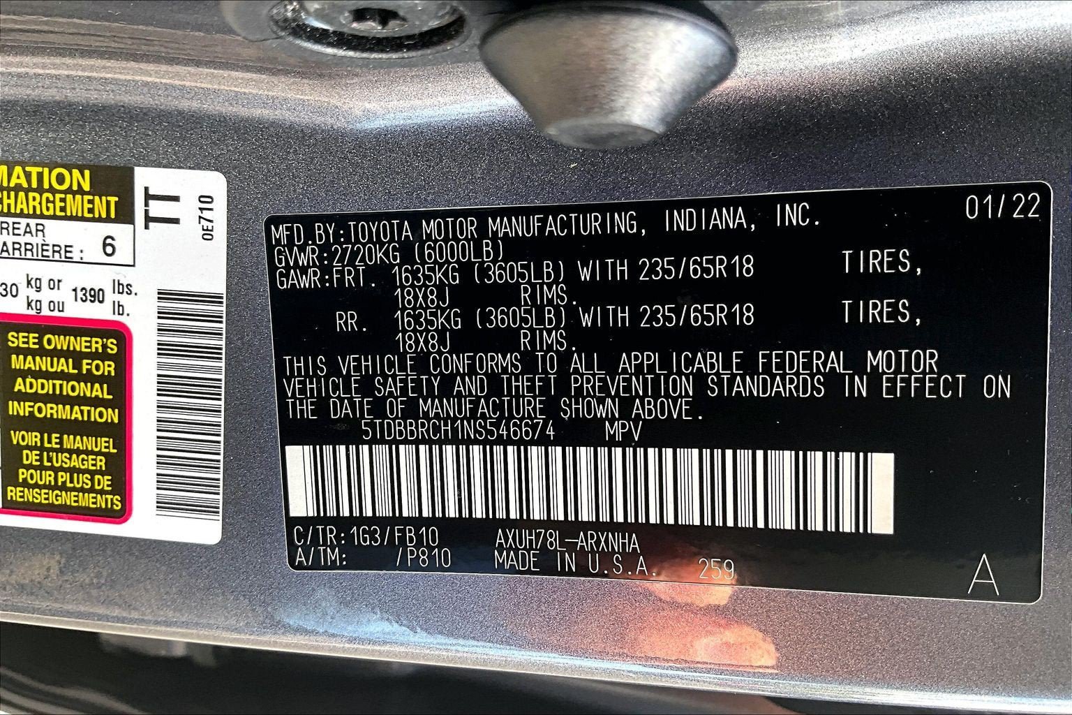 Used 2022 Toyota Highlander LE AWD/4WD image 30