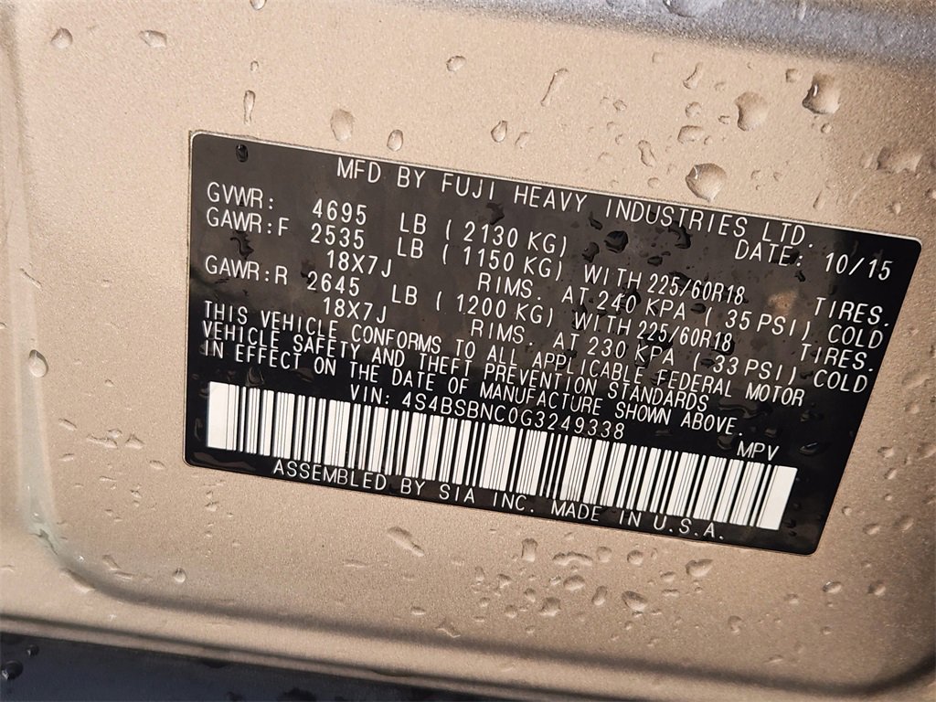 Used 2016 Subaru Outback 2.5i Limited image 34