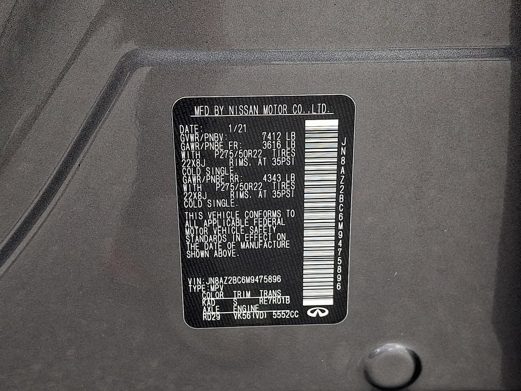 Used 2021 INFINITI QX80 Sensory w/ Cargo Package AWD/4WD image 28