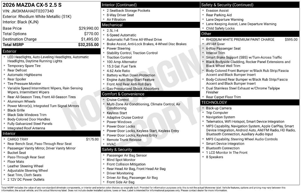New 2026 MAZDA CX-5 AWD 2.5 S image 10