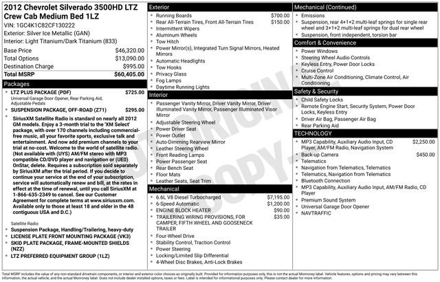 Used 2012 Chevrolet Silverado 3500 LTZ w/ LTZ Plus Package AWD/4WD image 29