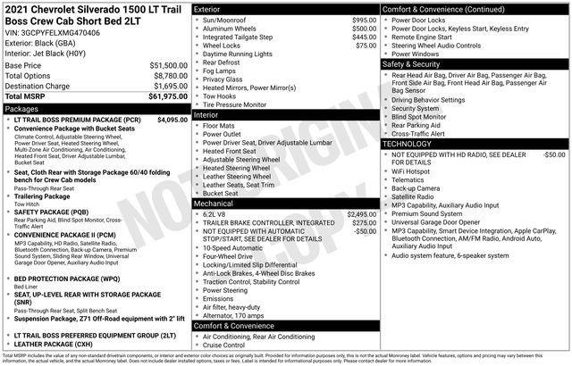 Used 2021 Chevrolet Silverado 1500 LT Trail Boss w/ LT Trail Boss Premium Package AWD/4WD image 3