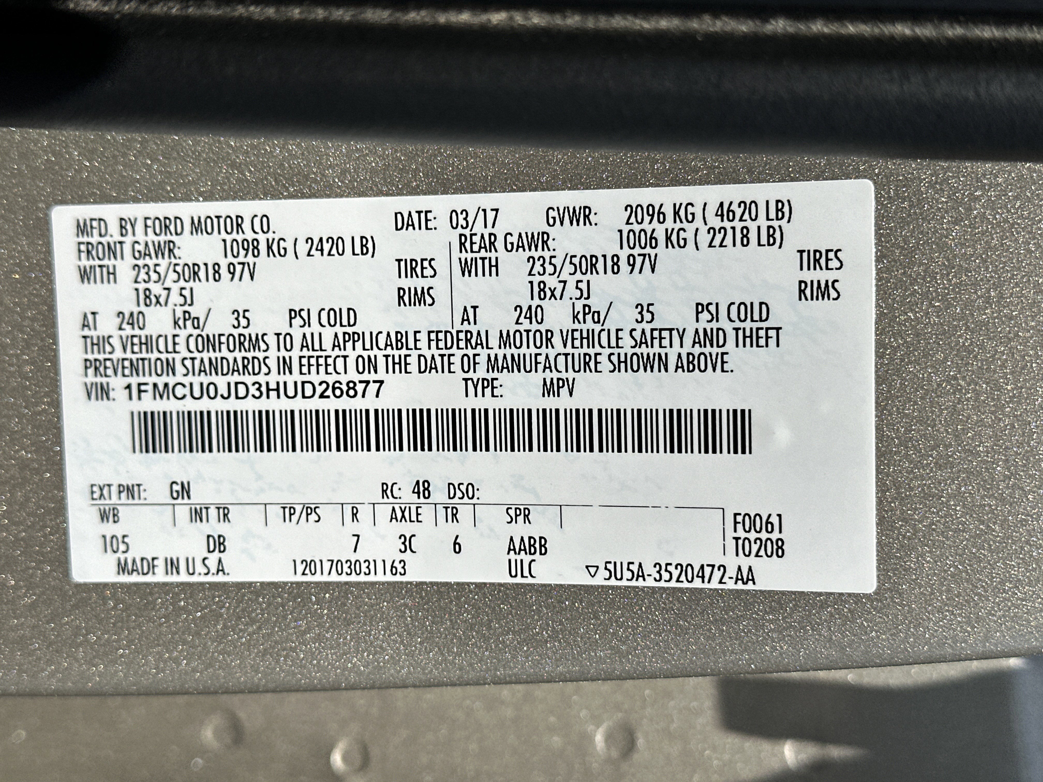 Used 2017 Ford Escape Titanium w/ Equipment Group 301A FWD image 30