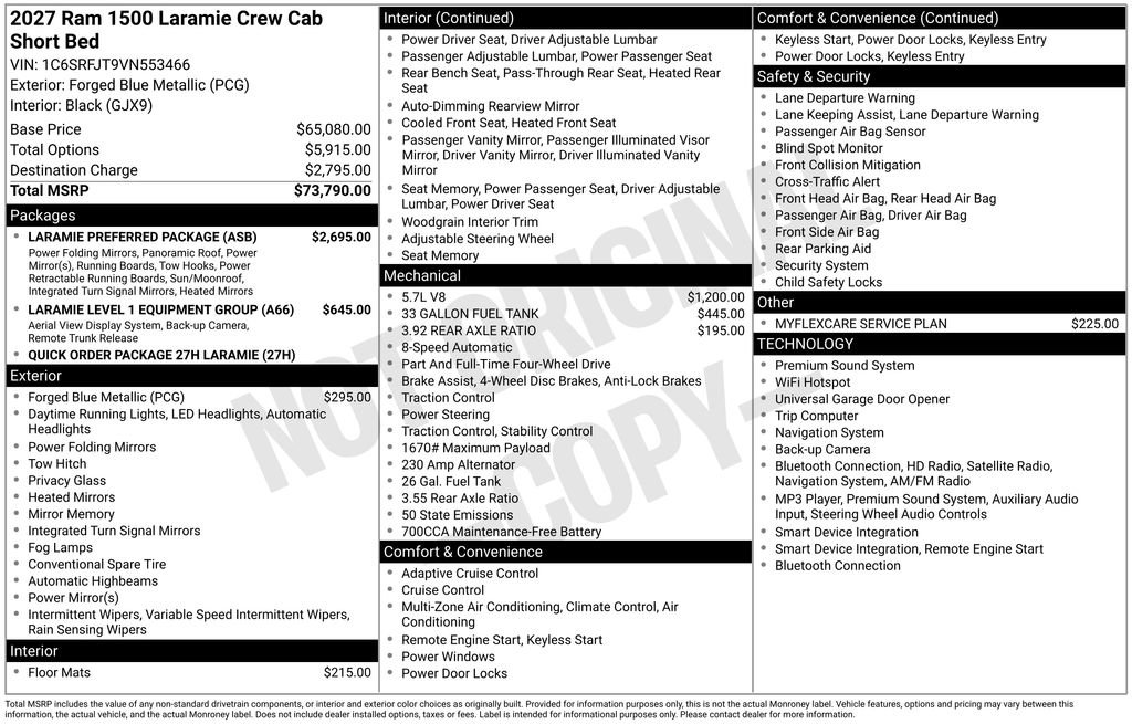 New 2027 RAM 1500 Laramie w/ Laramie Preferred Package AWD/4WD image 7