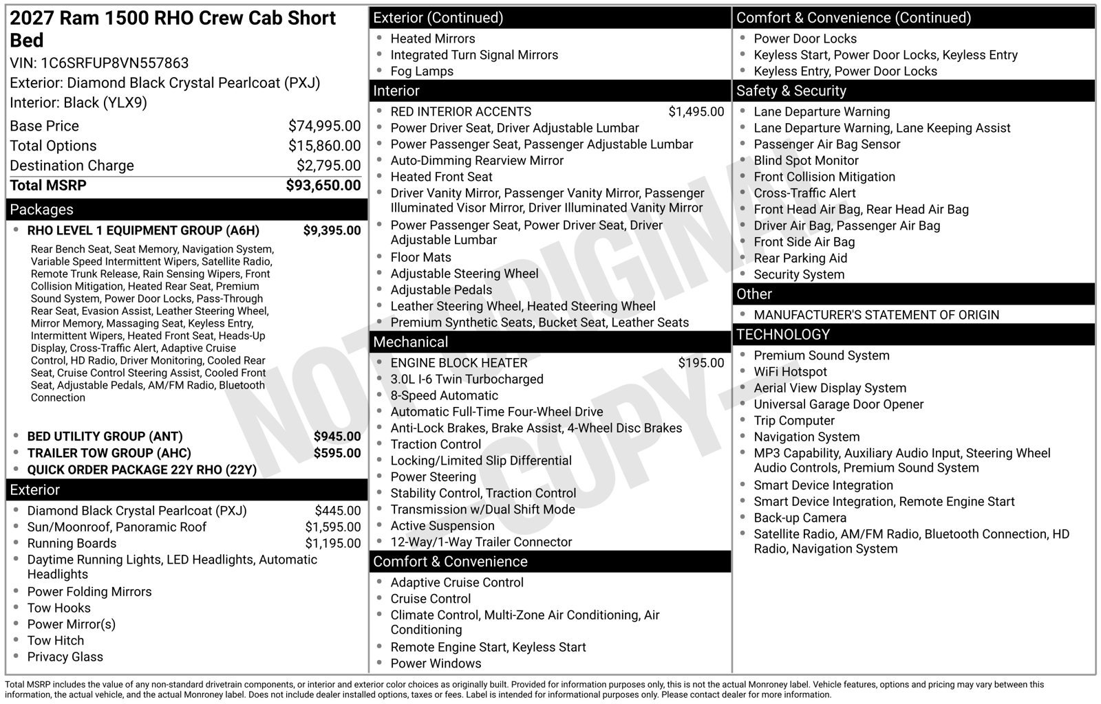 New 2027 RAM 1500 RHO w/ RHO Level 1 Equipment Group AWD/4WD image 26