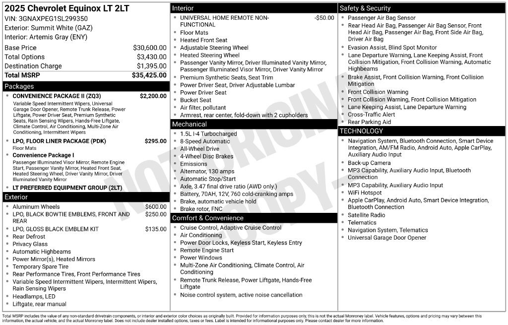 Certified 2025 Chevrolet Equinox LT w/ Convenience Package II AWD/4WD image 2