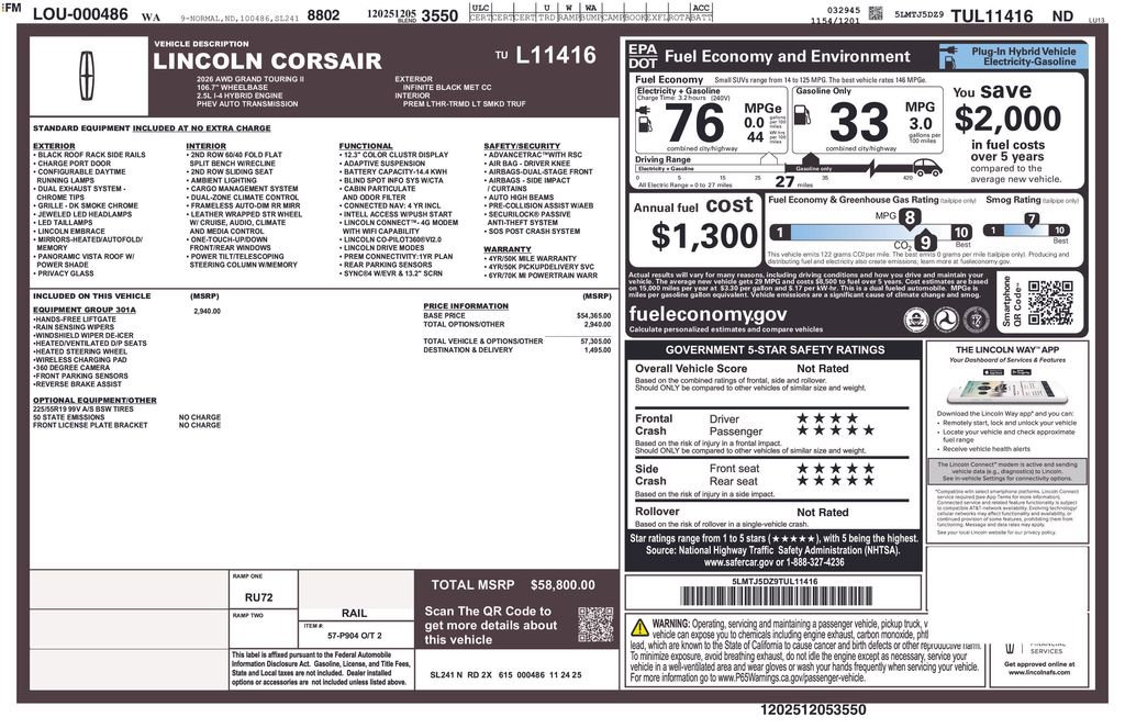 New 2026 Lincoln Corsair Grand Touring AWD/4WD image 22