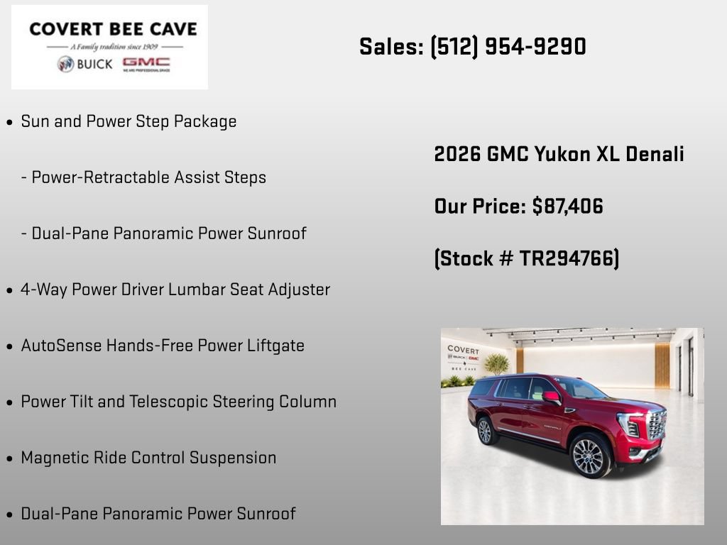 New 2026 GMC Yukon XL Denali w/ Sun & Power Step Package AWD/4WD image 19