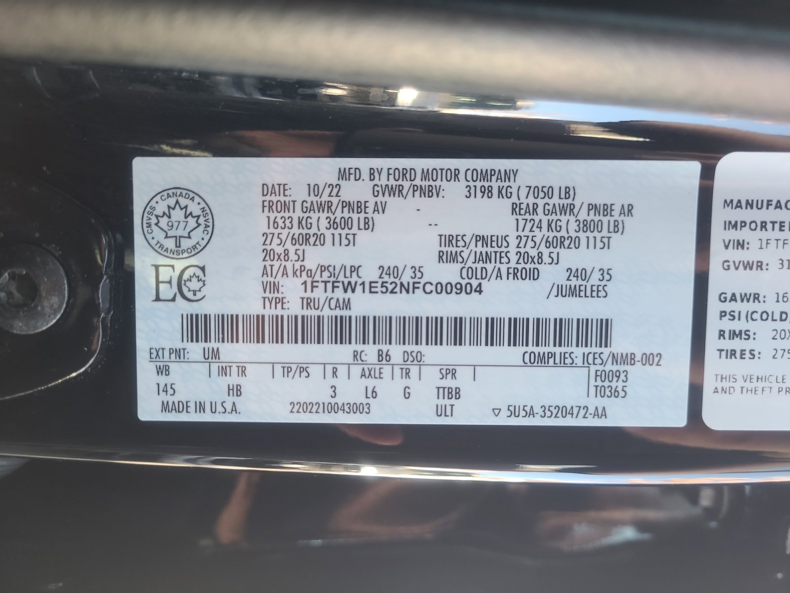 Certified 2022 Ford F150 Lariat w/ Equipment Group 502A High image 25