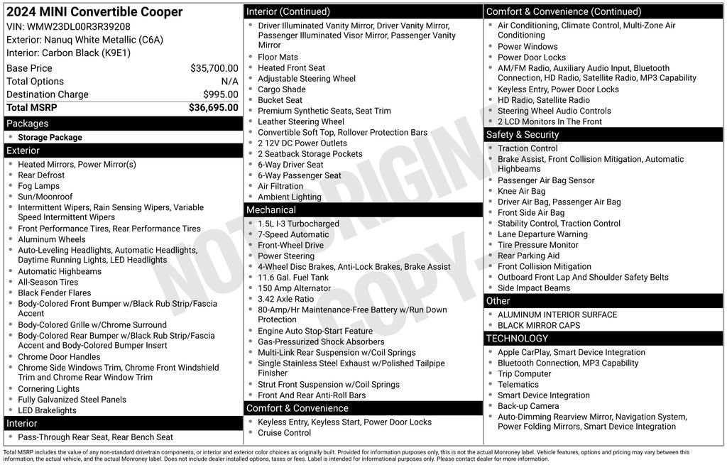 Used 2024 MINI Cooper Convertible FWD image 25