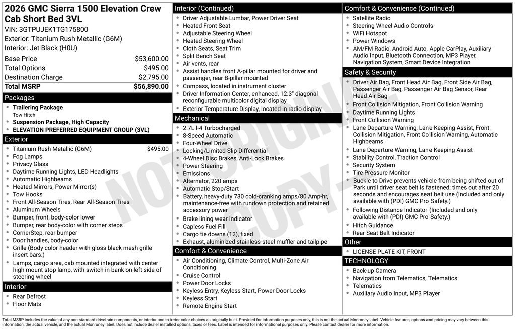 New 2026 GMC Sierra 1500 Elevation image 5