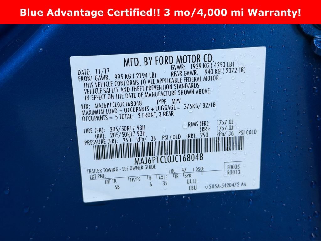 Certified 2018 Ford EcoSport SES w/ Interior Protection Package AWD/4WD image 31