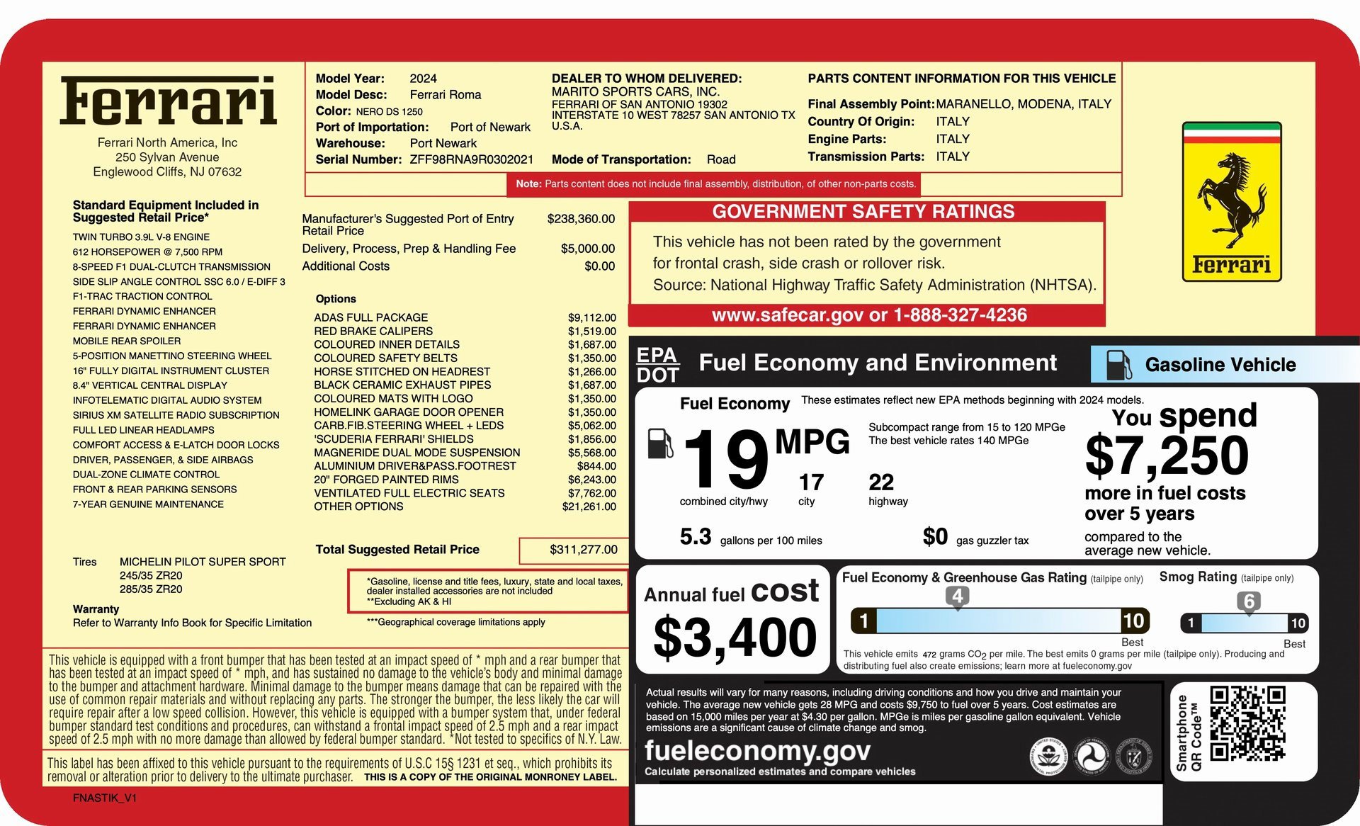 Certified 2024 Ferrari Roma Base image 26