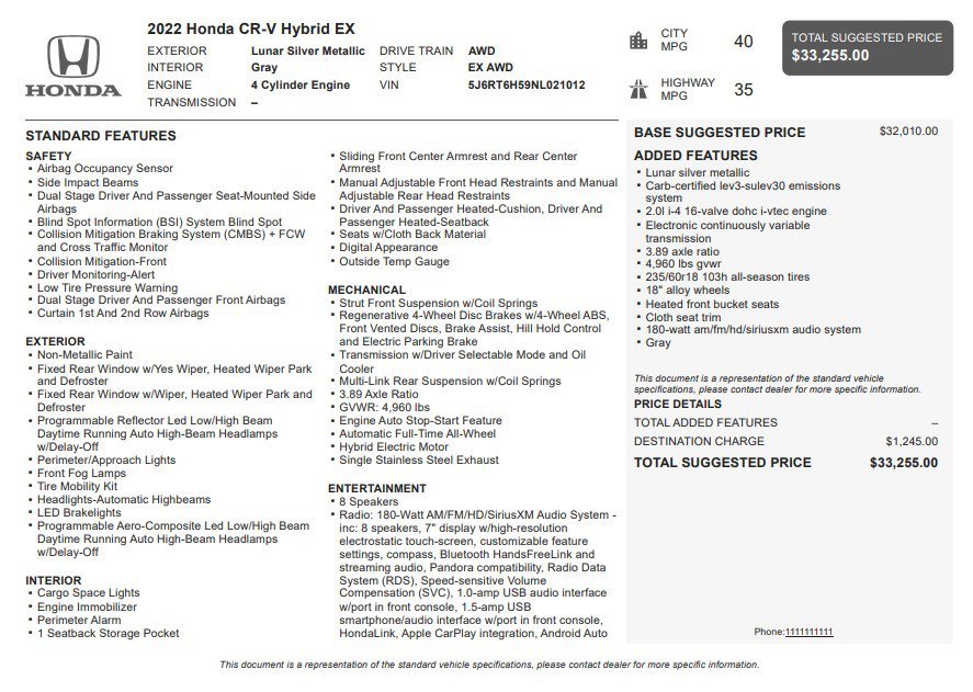 Used 2022 Honda CR-V EX image 35