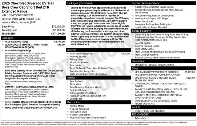 New 2026 Chevrolet Silverado EV Trail Boss w/ Plus Package image 3