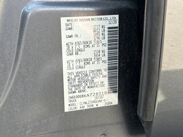 Used 2020 Nissan Frontier SV w/ Midnight Edition Floor Mats AWD/4WD image 18