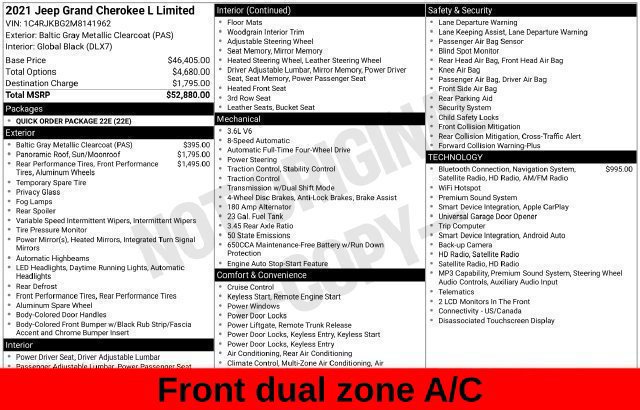 Used 2021 Jeep Grand Cherokee L Limited AWD/4WD image 32