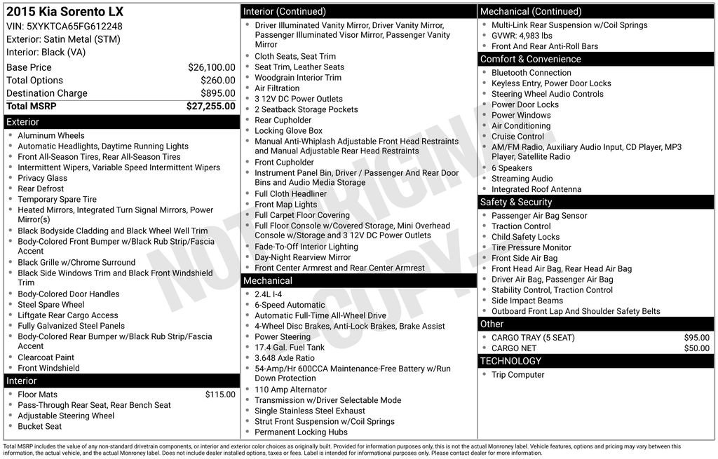 Used 2015 Kia Sorento LX image 7