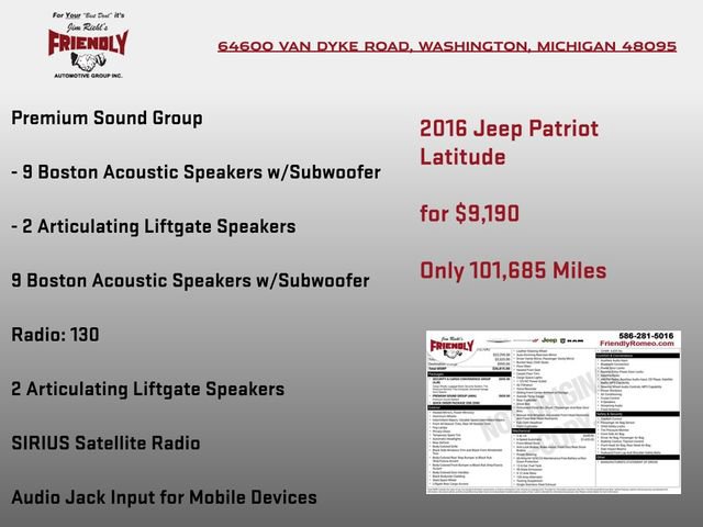 Used 2016 Jeep Patriot Latitude FWD image 4