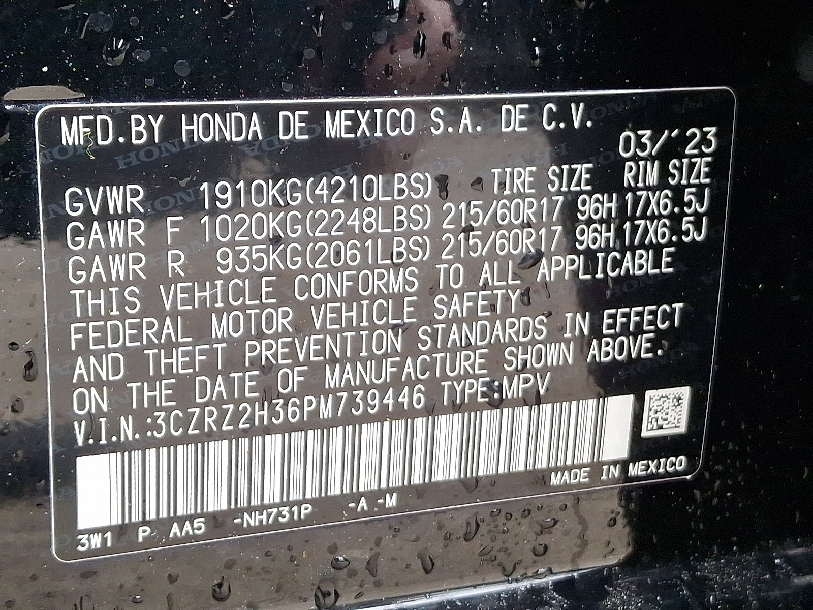 Certified 2023 Honda HR-V LX image 28