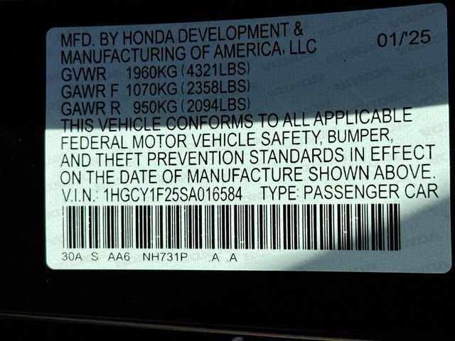 Certified 2025 Honda Accord LX image 29
