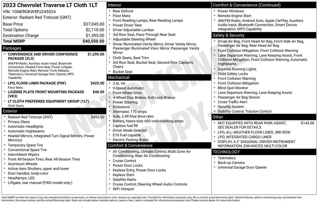 Used 2023 Chevrolet Traverse LT image 34