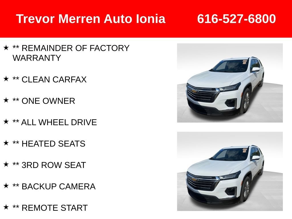 Used 2023 Chevrolet Traverse LT w/ LPO, Floor Liner Package AWD/4WD image 5