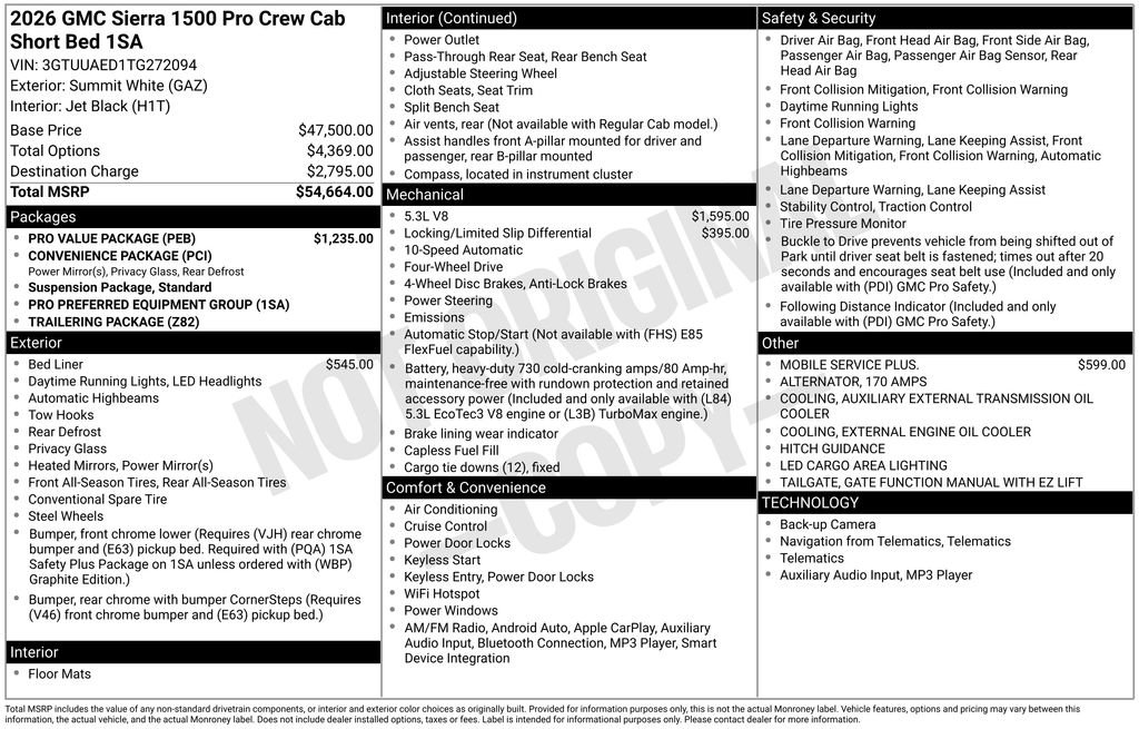 New 2026 GMC Sierra 1500 Pro w/ Pro Value Package AWD/4WD image 41