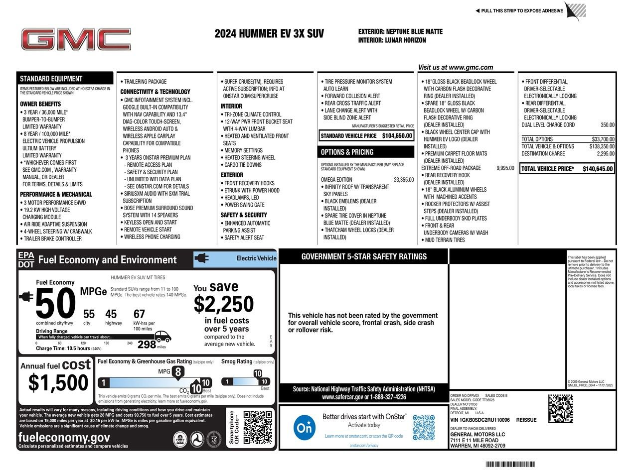 Used 2024 GMC Hummer EV 3X w/ Omega Edition image 2