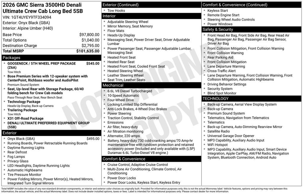New 2026 GMC Sierra 3500 Denali Ultimate AWD/4WD image 15