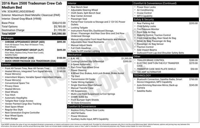 Used 2016 RAM 2500 Tradesman w/ Chrome Appearance Group image 36