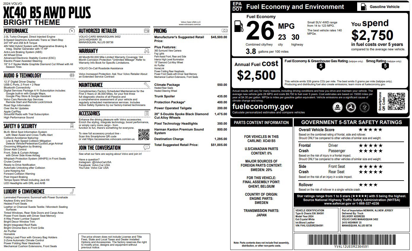 Used 2024 Volvo XC40 B5 Plus w/ Climate Package image 2