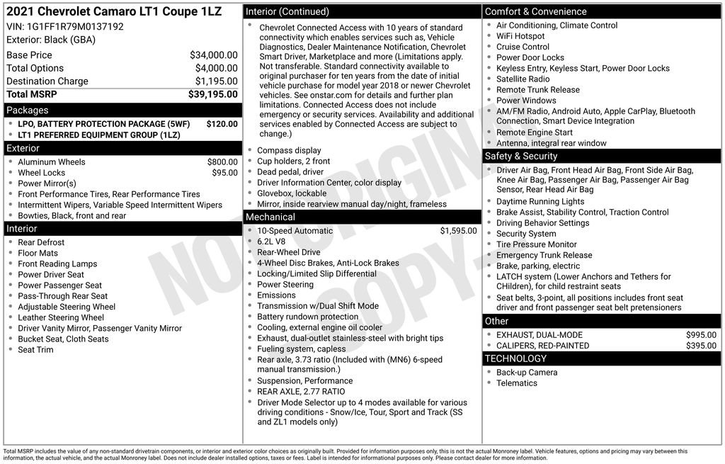 Certified 2021 Chevrolet Camaro LT image 10