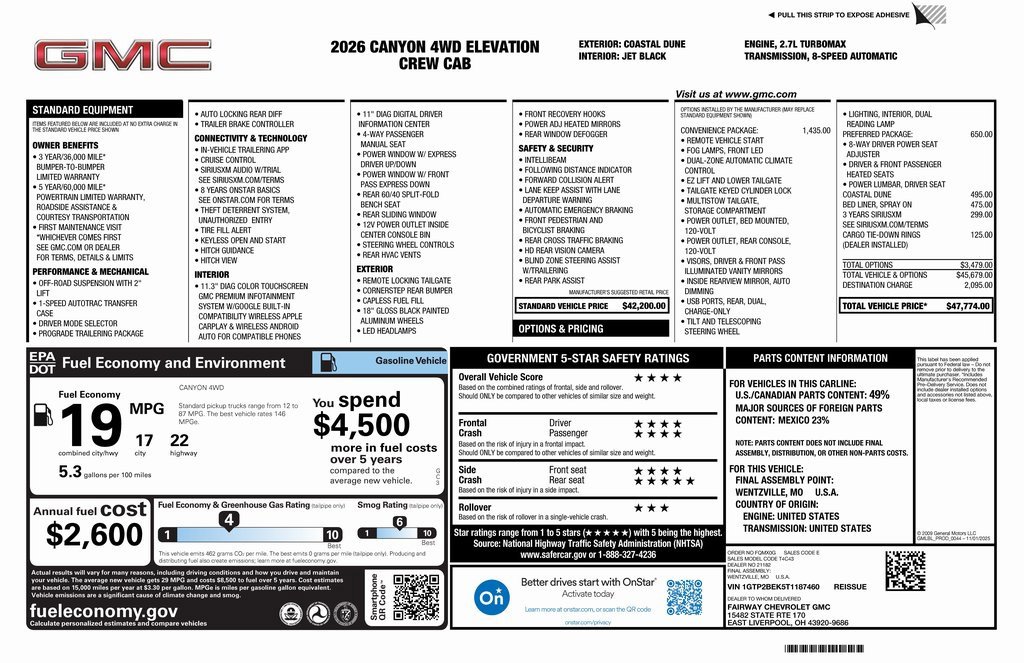 New 2026 GMC Canyon Elevation w/ Convenience Package image 4