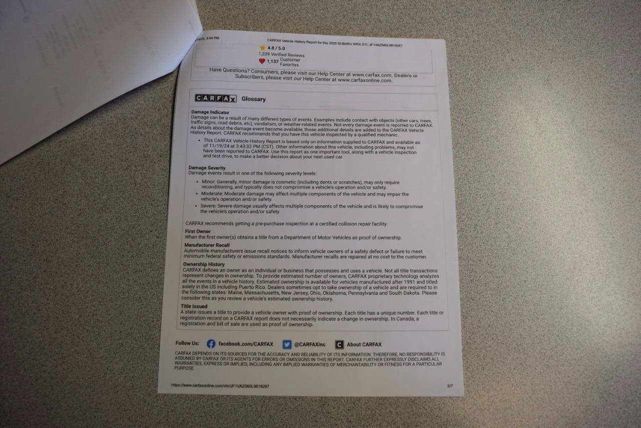 Used 2020 Subaru WRX STI w/ Popular Package #1 image 56