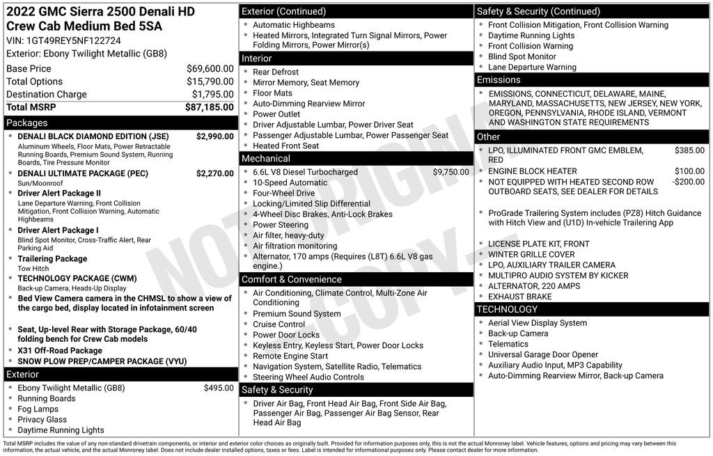 Used 2022 GMC Sierra 2500 Denali w/ Denali Black Diamond Edition image 2