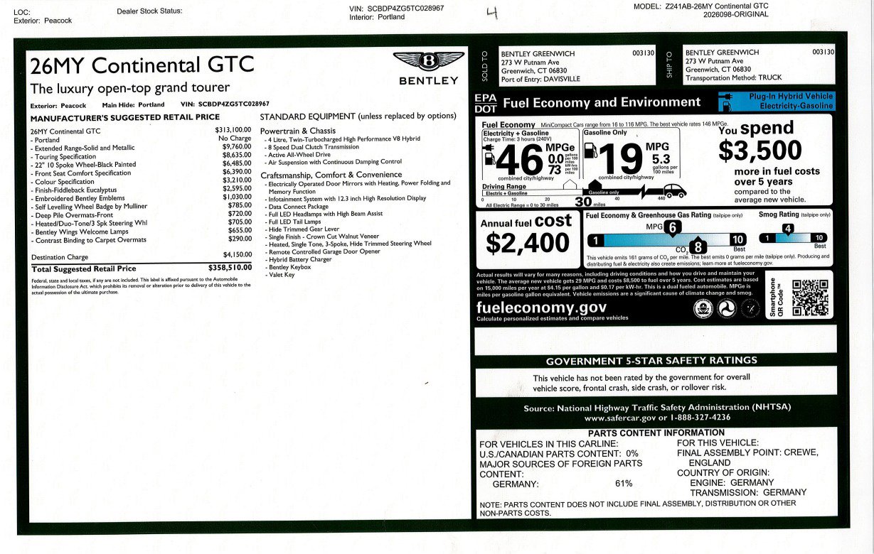 New 2026 Bentley Continental GTC AWD/4WD image 32