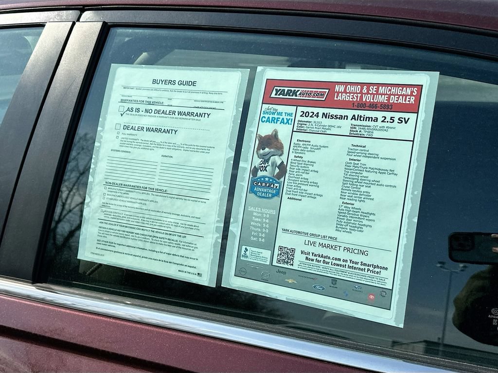 Certified 2024 Nissan Altima 2.5 SV FWD image 13