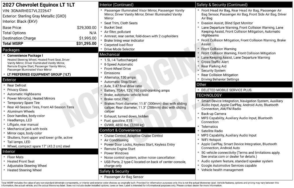 New 2027 Chevrolet Equinox LT FWD image 10