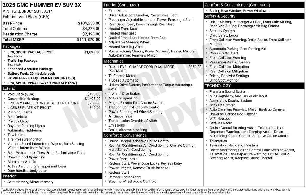 Used 2025 GMC Hummer EV 3X w/ LPO, Sport Package AWD/4WD image 13