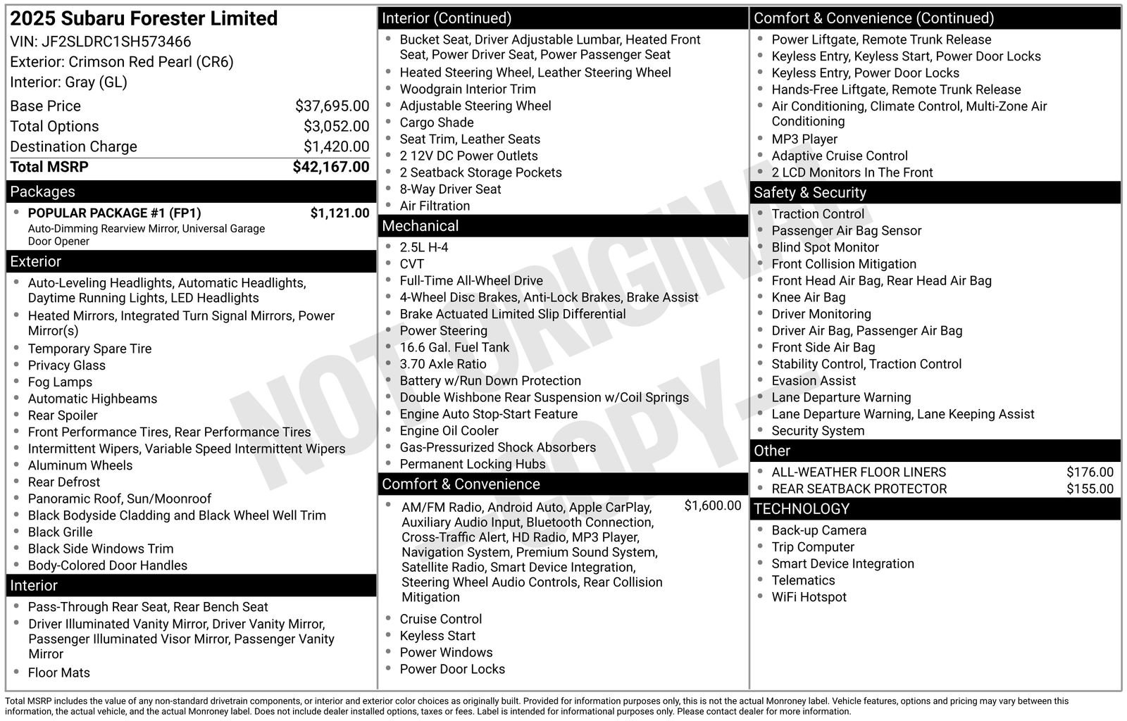 Used 2025 Subaru Forester Limited w/ Popular Package #1 image 34