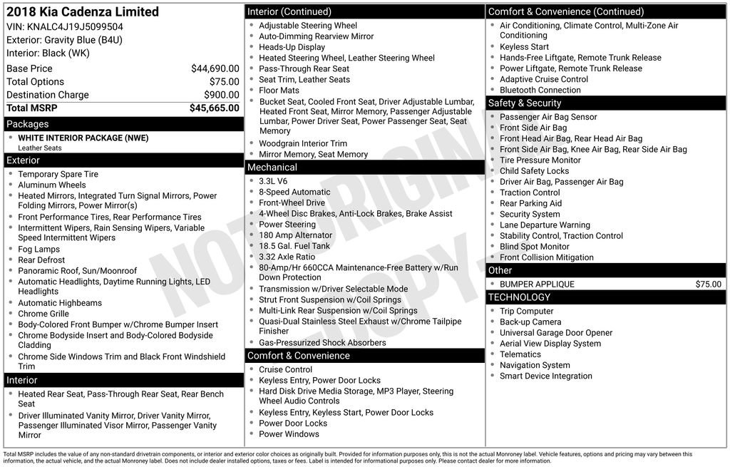 Used 2018 Kia Cadenza Limited image 31