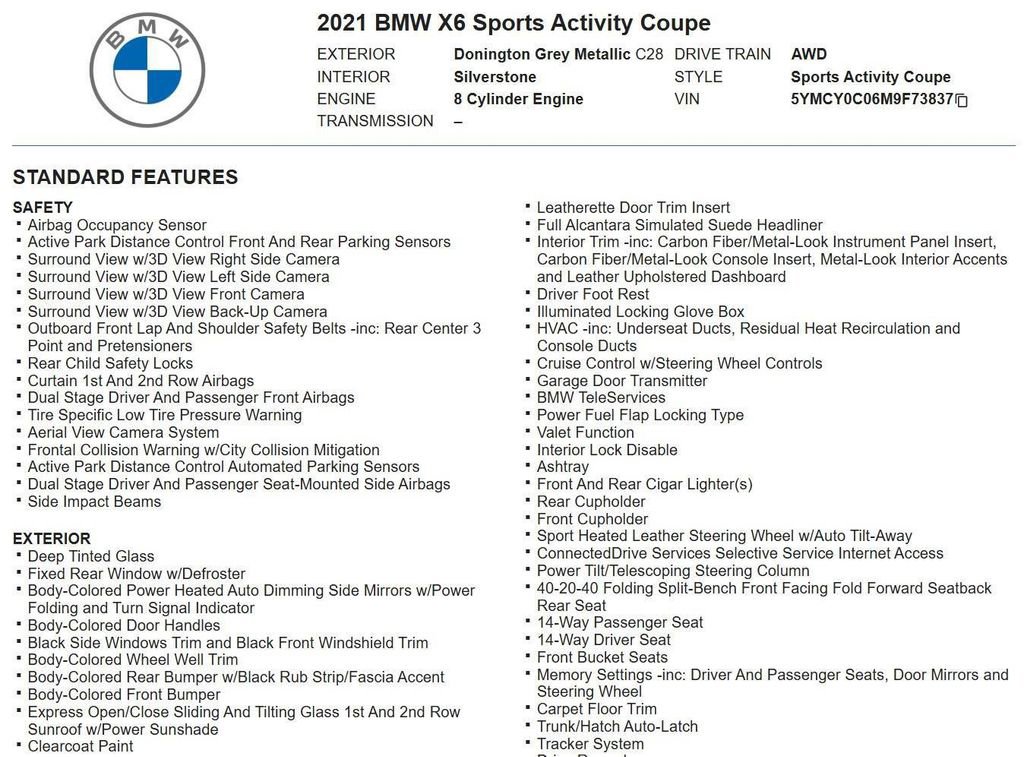 Used 2021 BMW X6 M w/ Competition Package image 34