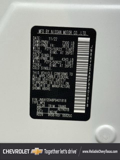 Used 2023 Nissan Armada Platinum w/ Captain's Chairs Package RWD image 40