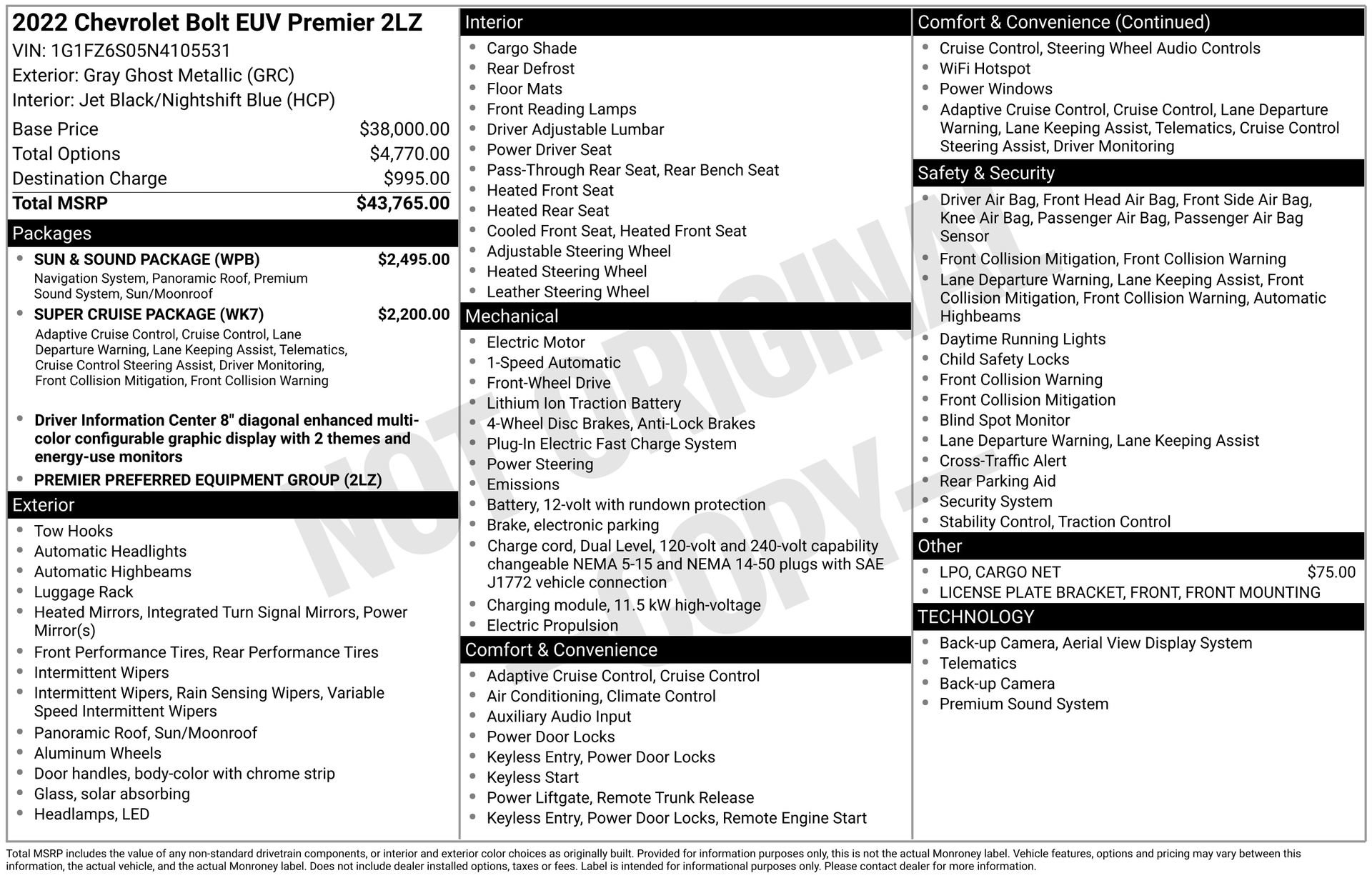 Used 2022 Chevrolet Bolt EUV Premier w/ Sun & Sound Package image 4