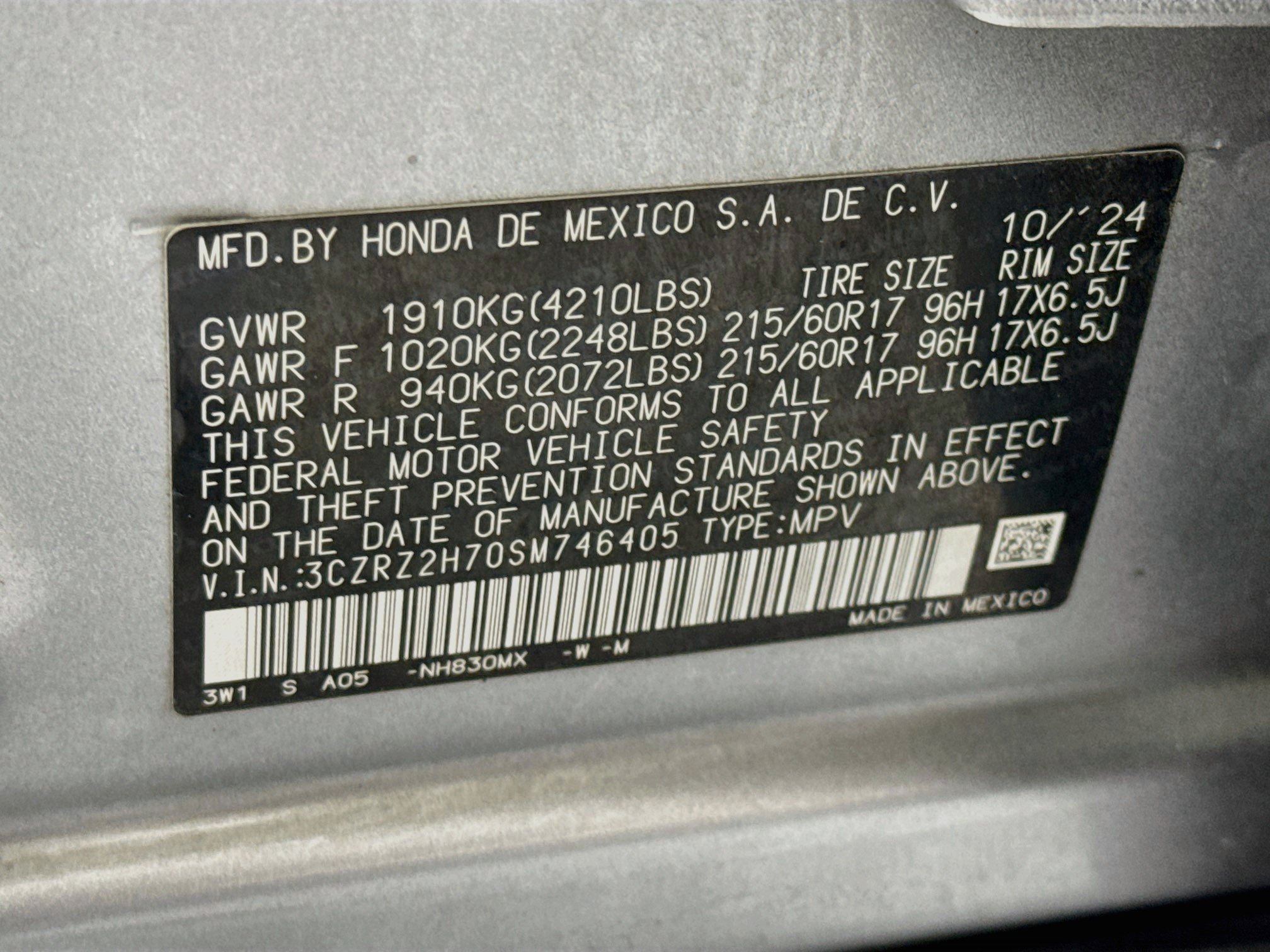 Certified 2025 Honda HR-V EX-L image 31