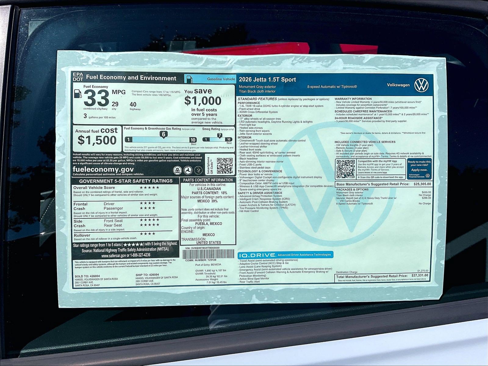 New 2026 Volkswagen Jetta Sport FWD image 11