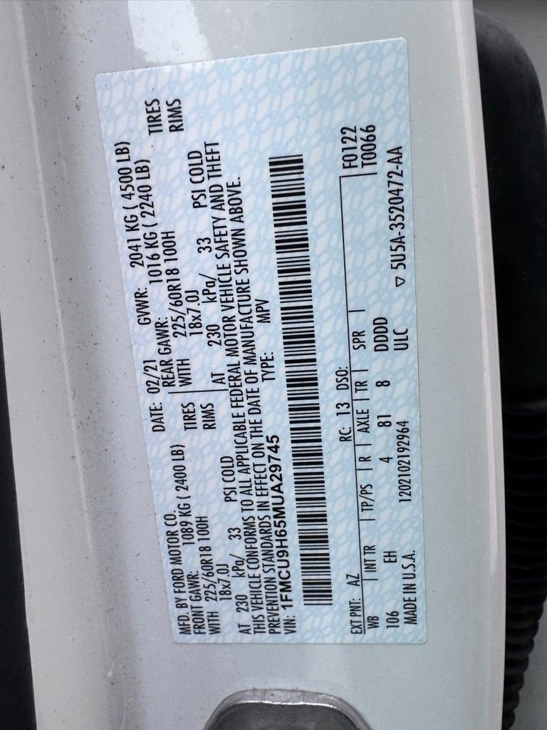 Certified 2021 Ford Escape SEL AWD/4WD image 20